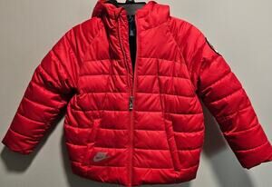 Nike Just Do It Red & Black Kids Puffer Winter Jacket 4 XS  (98-104CM, 3-4YRS)